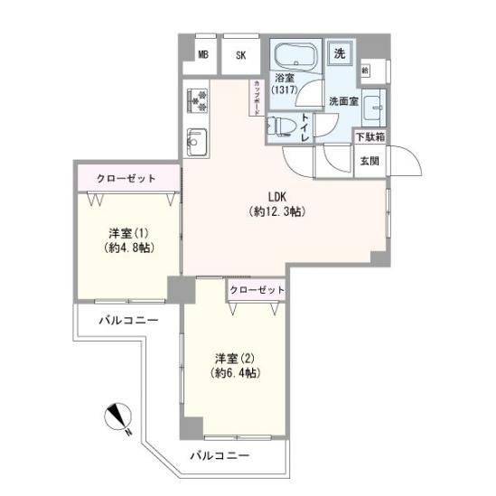 秀和池上レジデンス-1-間取図(平面図)