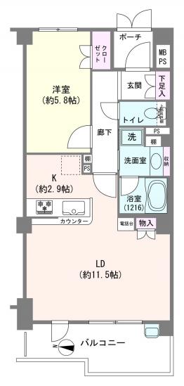 日神パレステージ南馬込-1-間取図(平面図)