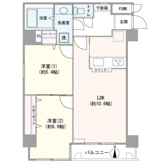 東建島津山南ハイツ-1-間取図(平面図)