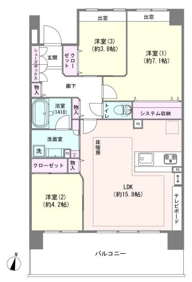 京急シティ多摩川-1-間取図(平面図)