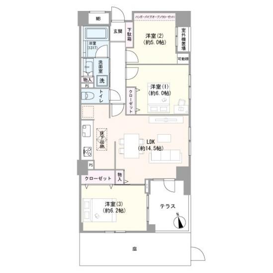 クレストフォルム向島-1-間取図(平面図)