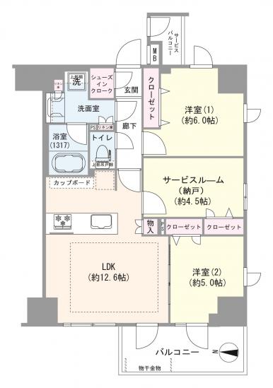 セイガステージ浅草　THE　GRACE-1-間取図(平面図)