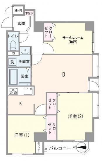 セザール第2新小岩-1-間取図(平面図)
