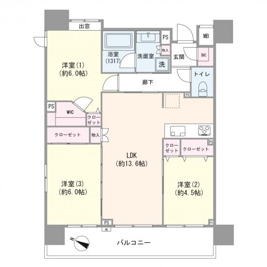 クレストフォルム浅草グランステージ-1-間取図(平面図)