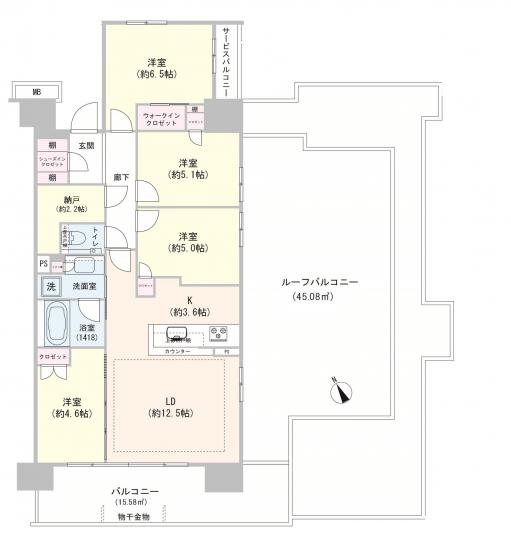 シティテラス平井-1-間取図(平面図)