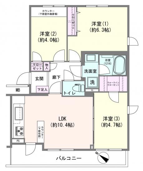 ステイツ小岩細田せせらぎ通り-1-間取図(平面図)