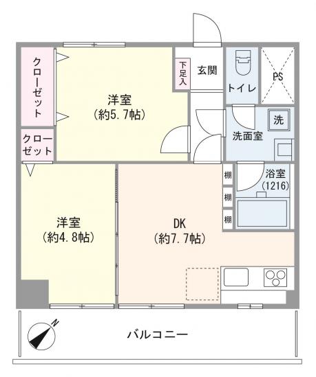 上野ハイツ-1-間取図(平面図)