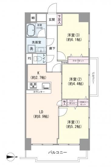 フジハイツ-1-間取図(平面図)