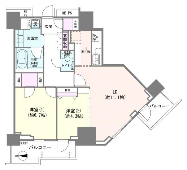 ルネッサンスタワー上野池之端-1-間取図(平面図)