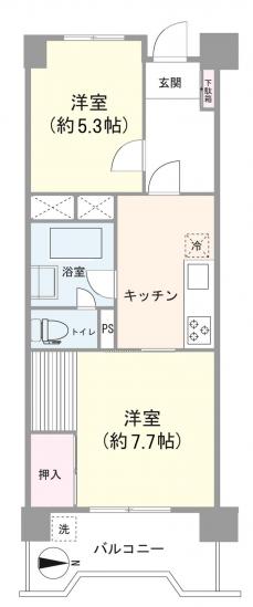 白鬚橋ローヤルコーポ-1-間取図(平面図)