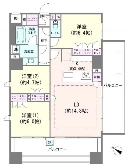 ベグレッタ　トーレ-1-間取図(平面図)