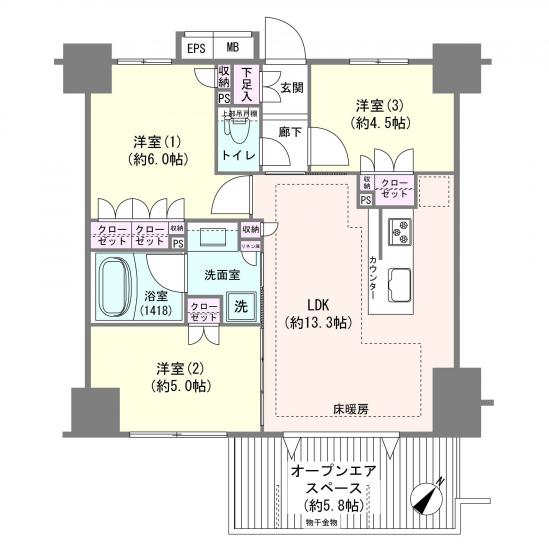 ヴェレーナ浅草-1-間取図(平面図)