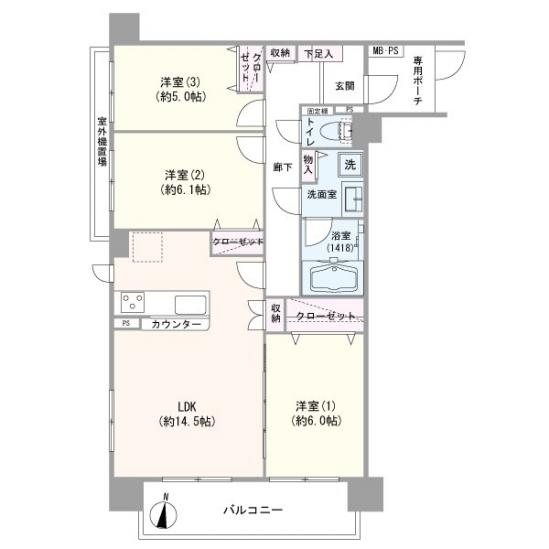ライオンズマンション錦糸町北斎通り-1-間取図(平面図)