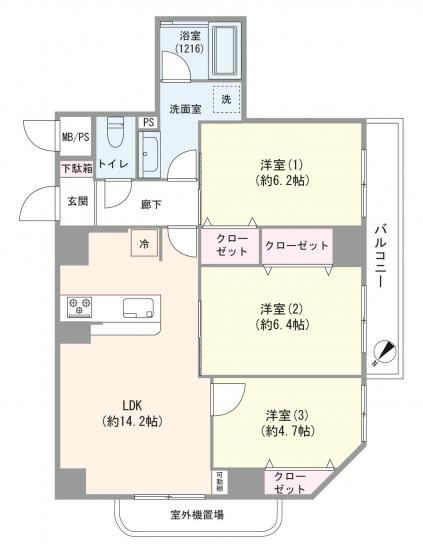 シティハイツ三ノ輪-1-間取図(平面図)