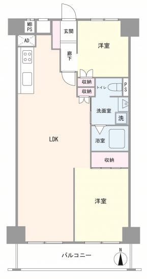 日商岩井第二新小岩マンション　A棟-1-間取図(平面図)