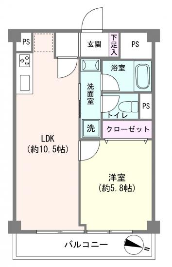 小岩柴又通コーポビアネーズ-1-間取図(平面図)