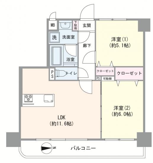 グレイス錦糸町-1-間取図(平面図)
