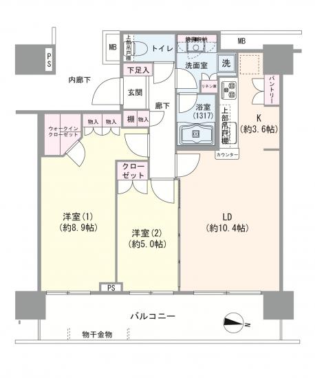 ブランズタワー南千住-1-間取図(平面図)