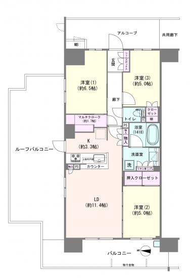 シャリエ亀戸リーディングイースト-1-間取図(平面図)