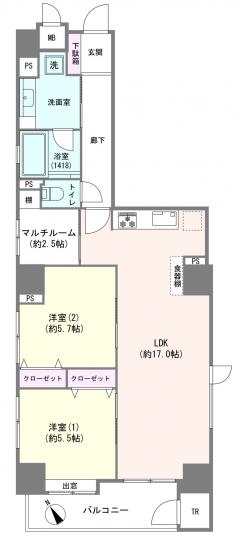 コスモ入谷ロイヤルフォルム-1-間取図(平面図)