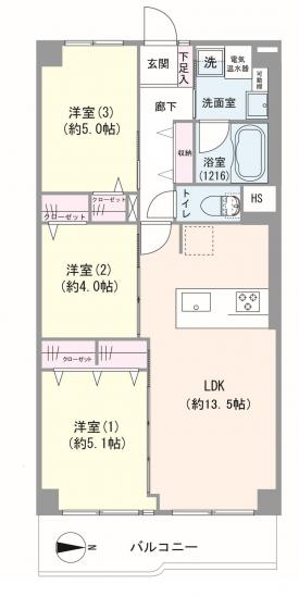 田端スカイハイツ-1-間取図(平面図)