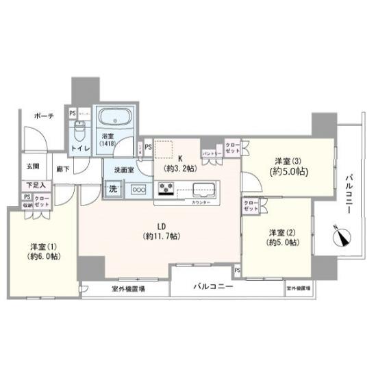 ライオンズ鶯谷マークスフォート-1-間取図(平面図)