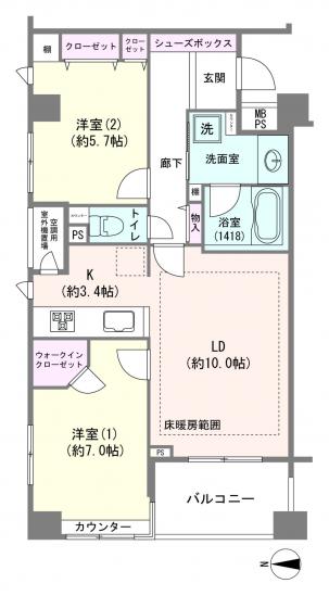 ライオンズシティ錦糸町北斎通り-1-間取図(平面図)