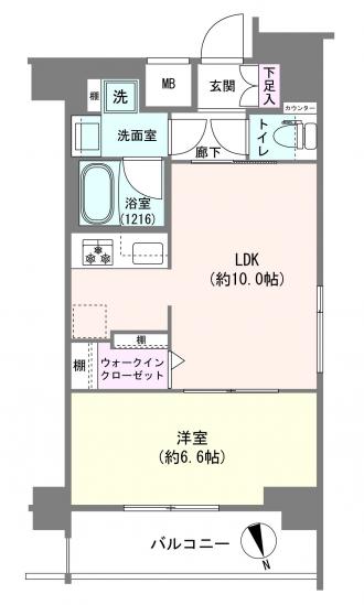 プレール・ドゥーク西浅草-1-間取図(平面図)