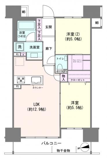 イニシアイオ浅草-1-間取図(平面図)