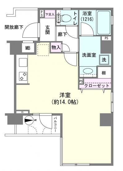ネオマイム湯島-1-間取図(平面図)