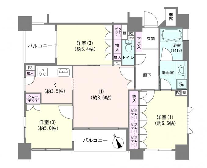 クリオ蔵前　壱番館-1-間取図(平面図)