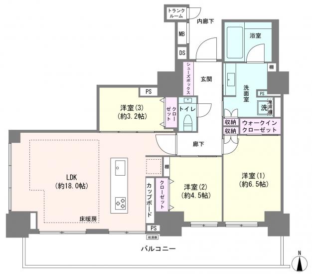 Ｂｒｉｌｌｉａ　Ｔｏｗｅｒ　上野池之端-1-間取図(平面図)
