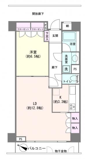 ライフコア押上-1-間取図(平面図)