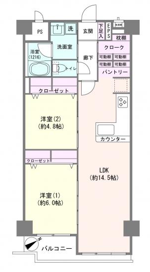 ジュネシオン平井-1-間取図(平面図)