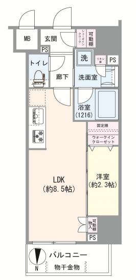 パレ・ド・ルピナス南千住Ⅲ-1-間取図(平面図)