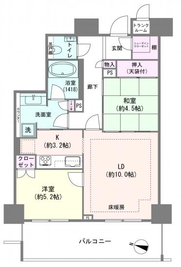 ザ・ライオンズ上野の森-1-間取図(平面図)