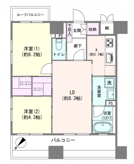 ダイナシティ文京根津-1-間取図(平面図)