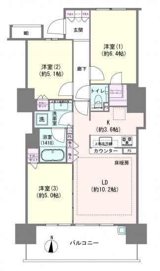 ザ・グランアルト錦糸町-1-間取図(平面図)