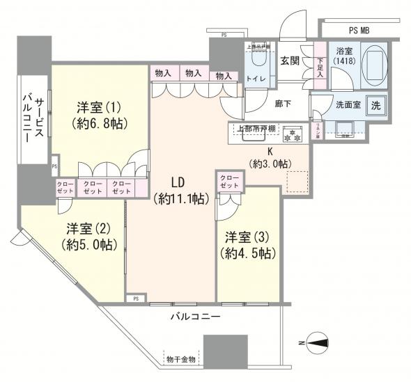 アトラスブランズタワー三河島-1-間取図(平面図)