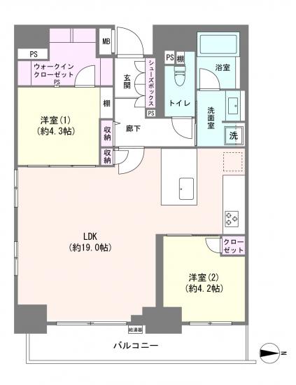 日神デュオステージ蔵前ＮＥＸＴ-1-間取図(平面図)