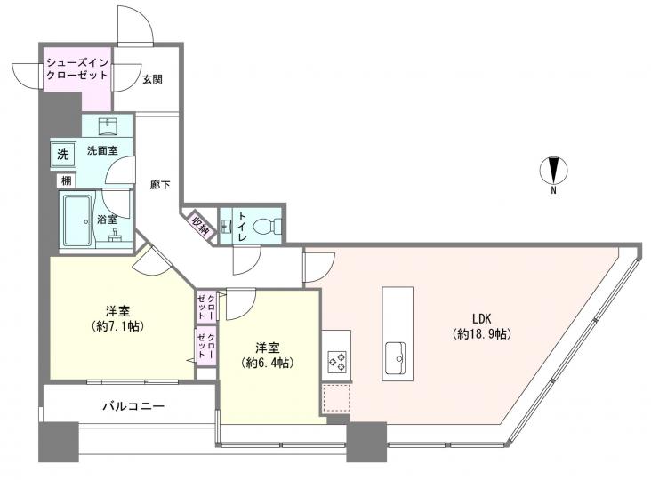 Ｂｒｉｌｌｉａタワー東京(ブリリアタワー東京)-1-間取図(平面図)