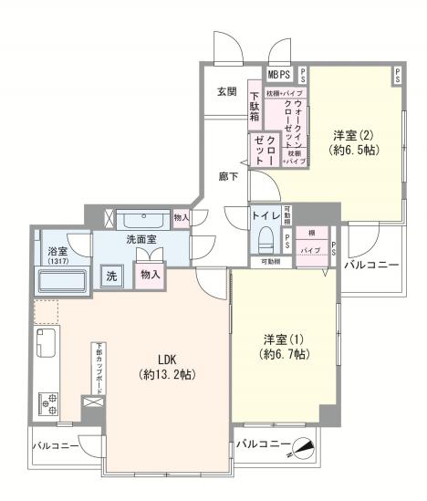 藤和シティコープ田端-1-間取図(平面図)