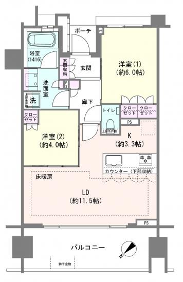 アトラス押上　桜花テラス-1-間取図(平面図)