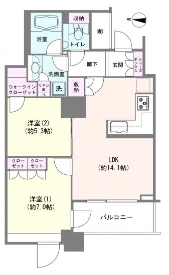 Ｂｒｉｌｌｉａタワー東京(ブリリアタワー東京)-1-間取図(平面図)