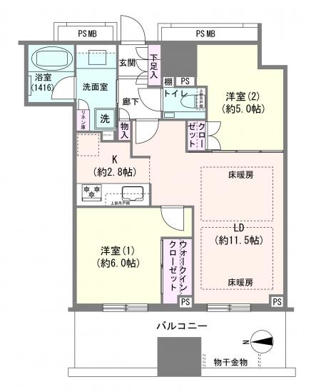 アトラスブランズタワー三河島-1-間取図(平面図)
