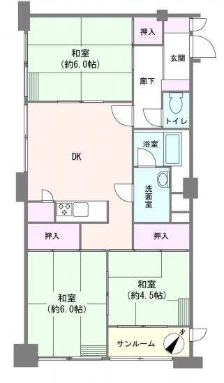 湯島ハイタウン　B棟-1-間取図(平面図)