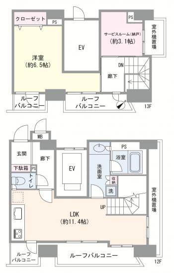 プリムローズ根岸ビーフォート-1-間取図(平面図)