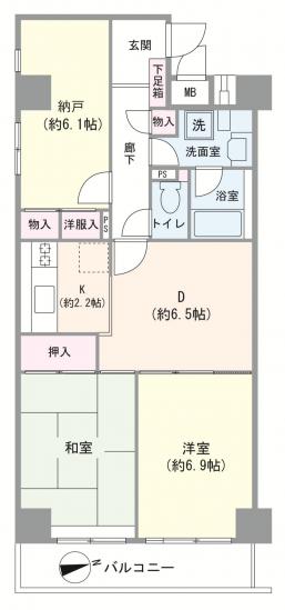 藤和東浅草コープⅡ-1-間取図(平面図)