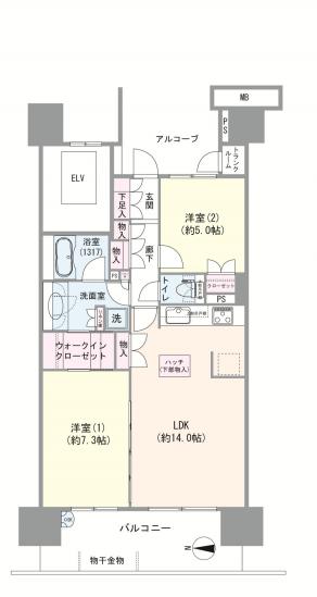 東京ソシオグランデ-1-間取図(平面図)