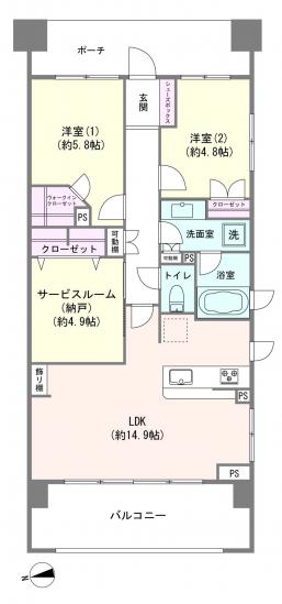 サングランデ桜橋-1-間取図(平面図)